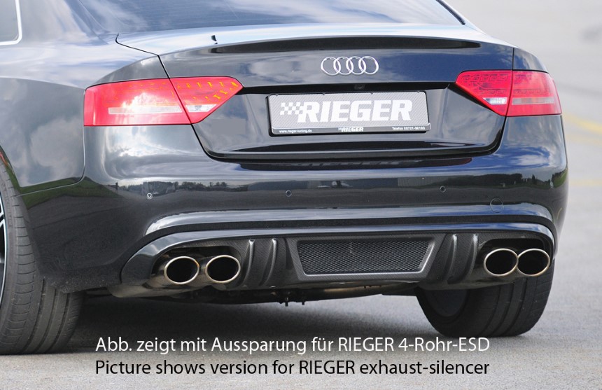 Diffuser passend voor Audi A5 s-line Rieger dubbele uitlaat links carbon-look