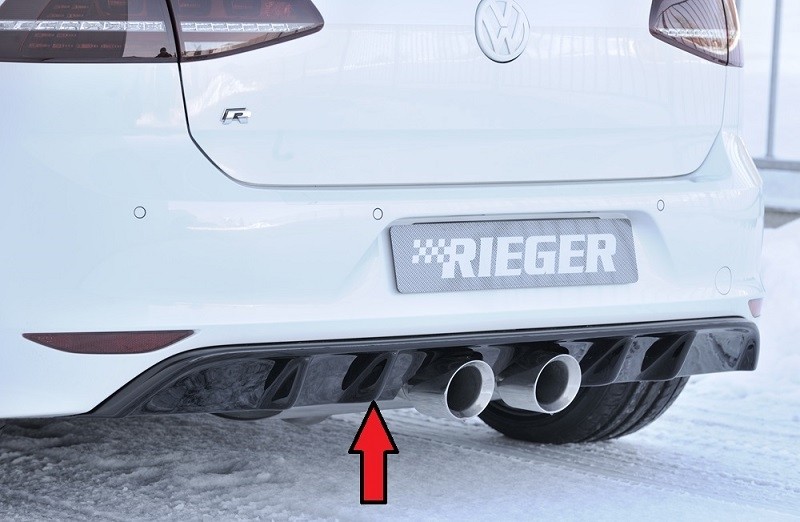Achterbumper Diffuser Glossy Black Rieger VW Golf R 7