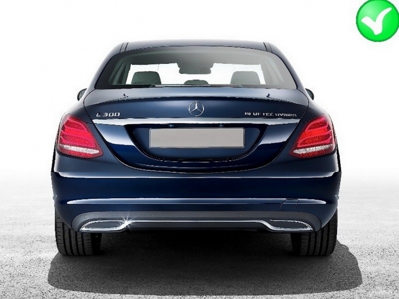 Diffuser passend voor Mercedes C W205 AMG Look met Sierstukken Zwart