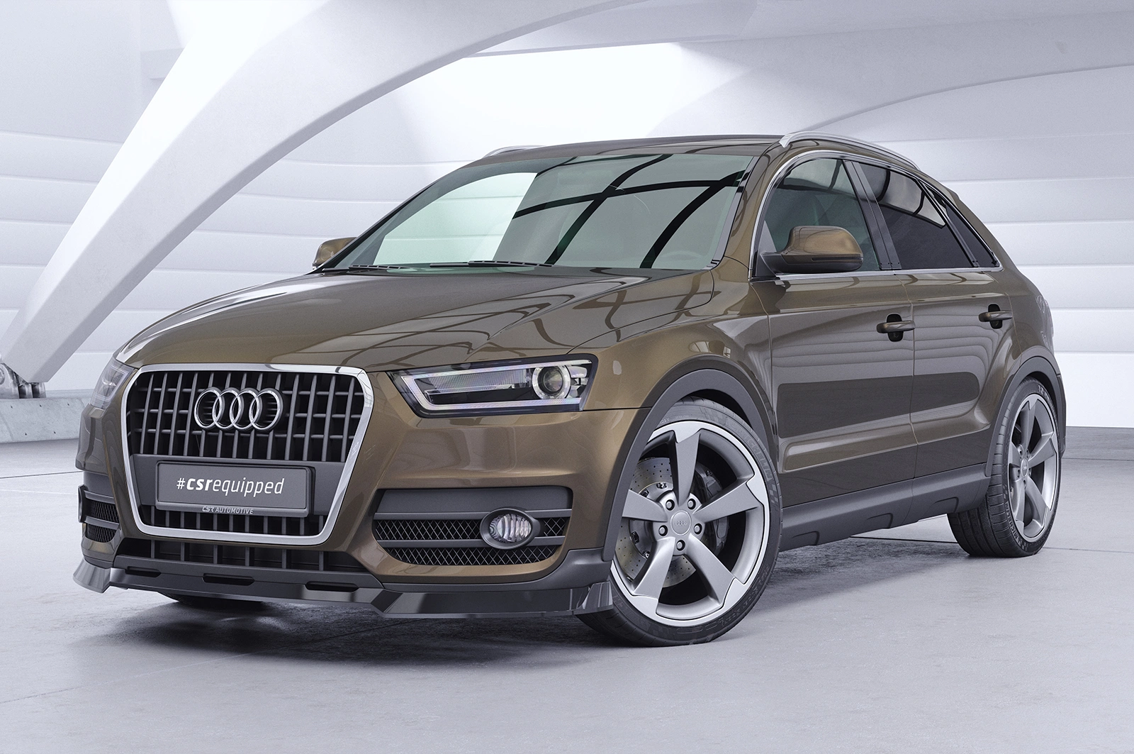 Voorspoiler passend voor Audi Q3 (8U) Glans Zwart