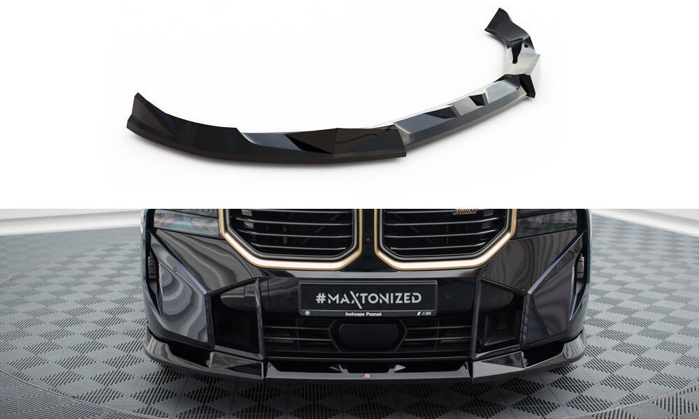 Voorspoiler passend voor BMW XM G09 Maxton Glans Zwart V.2