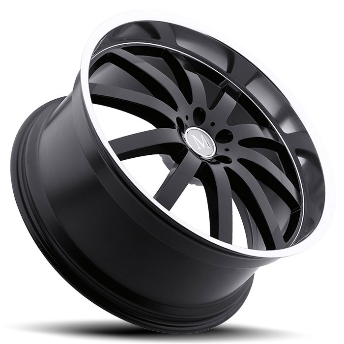 Velgen Mandrus Wilhelm 22x9 5x112 ET39 Glanzend Zwart + Machined