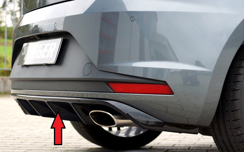 Achterbumper Diffuser Rieger Glossy Black Seat Leon Cupra 5F 14-17