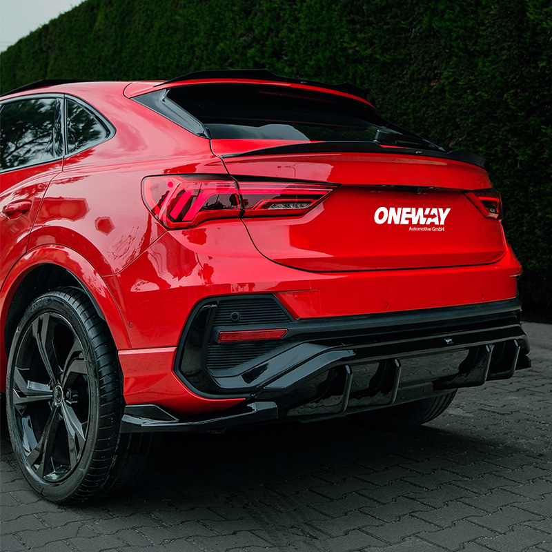 Oneway Dakspoiler (Cap)  Audi Q3 (F3N) Sportback 2019-2025 incl. S-Line/RSQ3 - Glanzend zwart