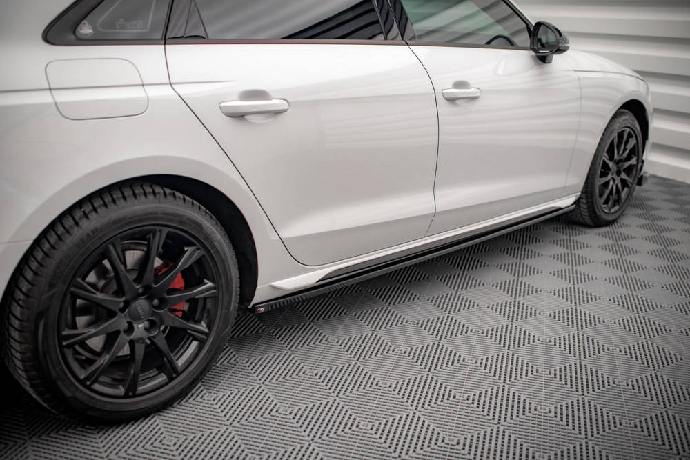 Zijskirts passend voor Audi A4 B9 FL Maxton Glans Zwart