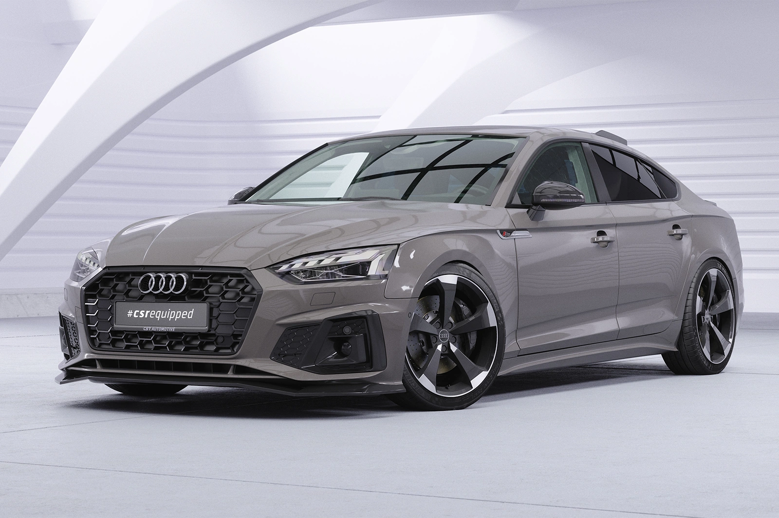 Voorspoiler passend voor Audi A5 F5 Sportback glans zwart