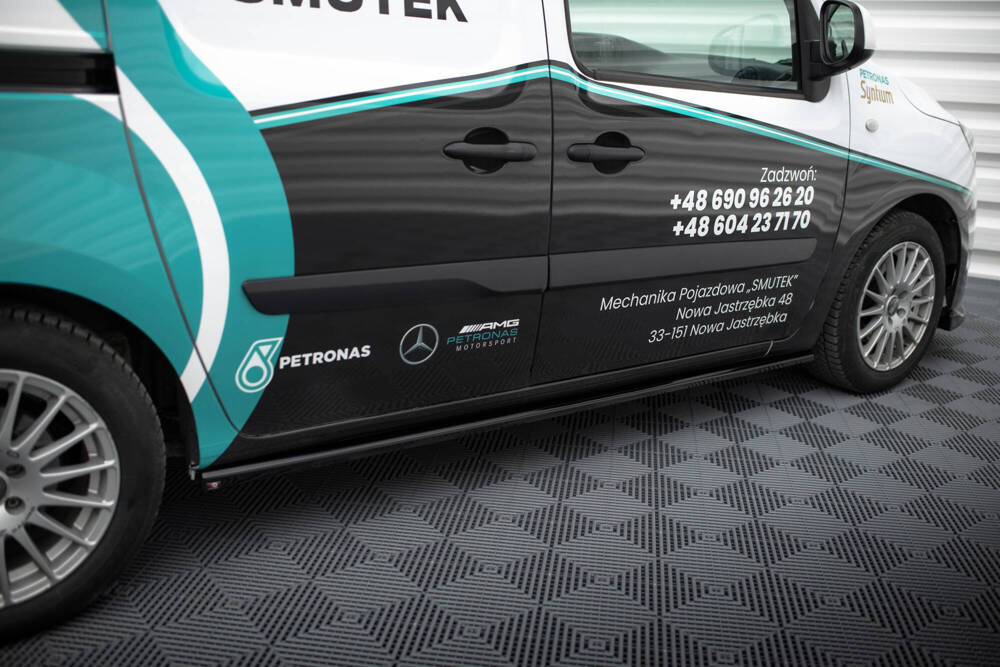 Zijskirts passend voor Mercedes Benz Citan Maxton Glans Zwart