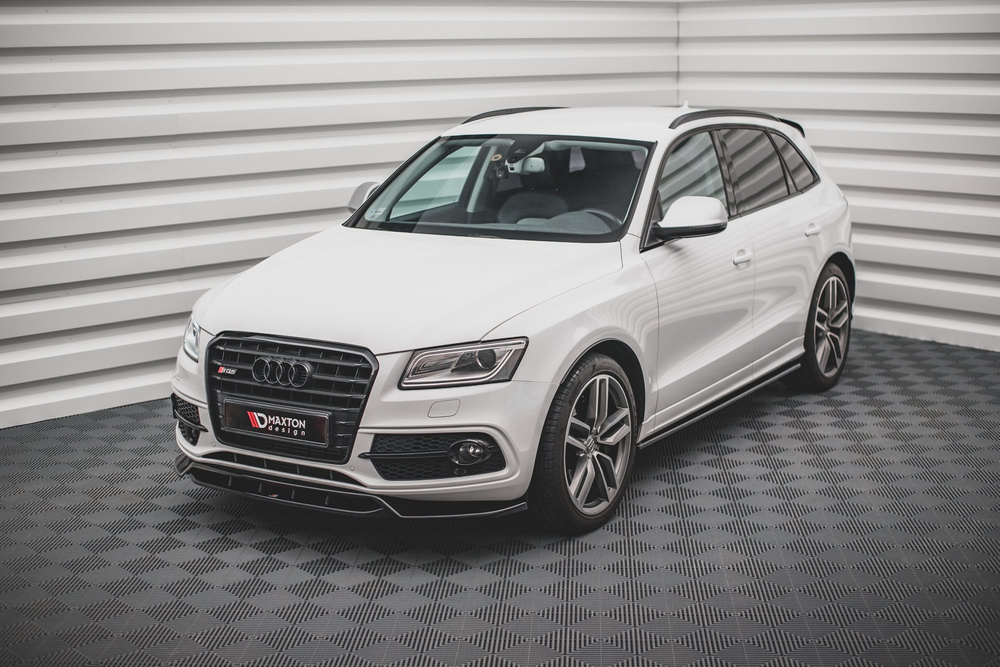 Voorspoiler passend voor Audi SQ5 Q5 S-Line MK1 8R Glans Zwart