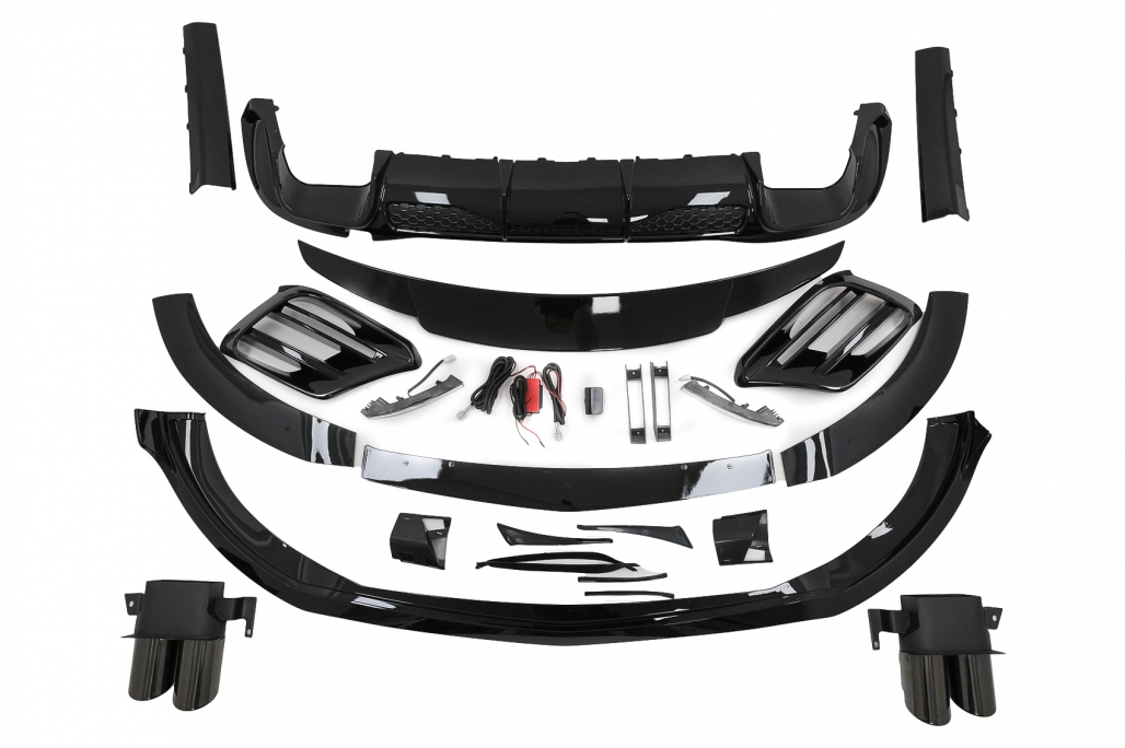 Bodykit passend voor Mercedes S Klasse W223 AMG Pakket Glans Zwart