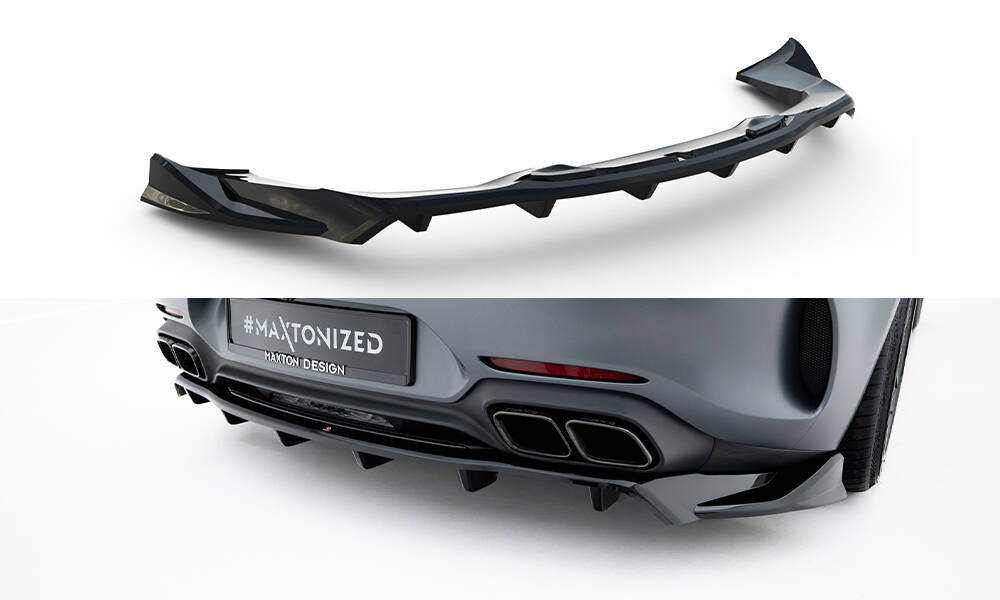 Achter Diffuser passend voor Mercedes-AMG GT C C190 Facelift Maxton Glanzend zwart