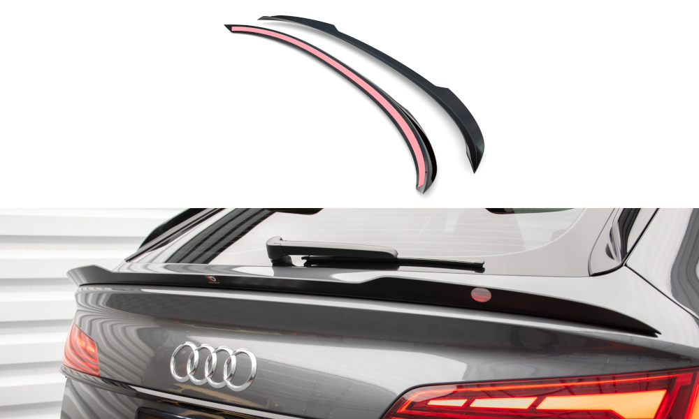 Spoiler passend voor Audi Q5 S-Line & SQ5 Sportback Facelift 2020 - Maxton Glans Zwart