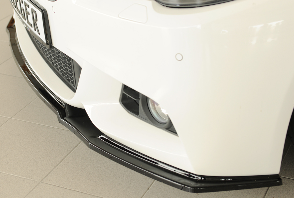 Voorspoiler passend voor BMW 5 Serie F10 M pakket Rieger Glans Zwart