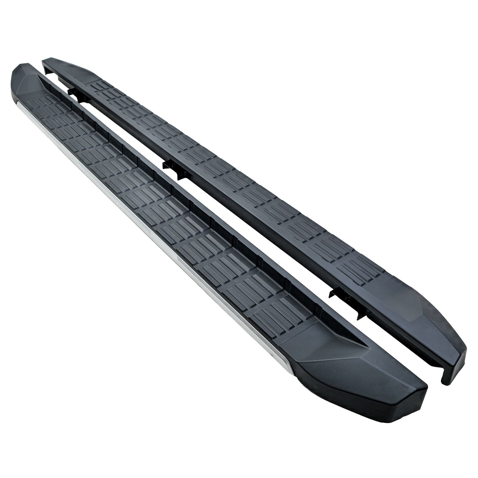 Treeplanken voor Volkswagen Amarok Doublecab 10-22 OE look aluminium zwart