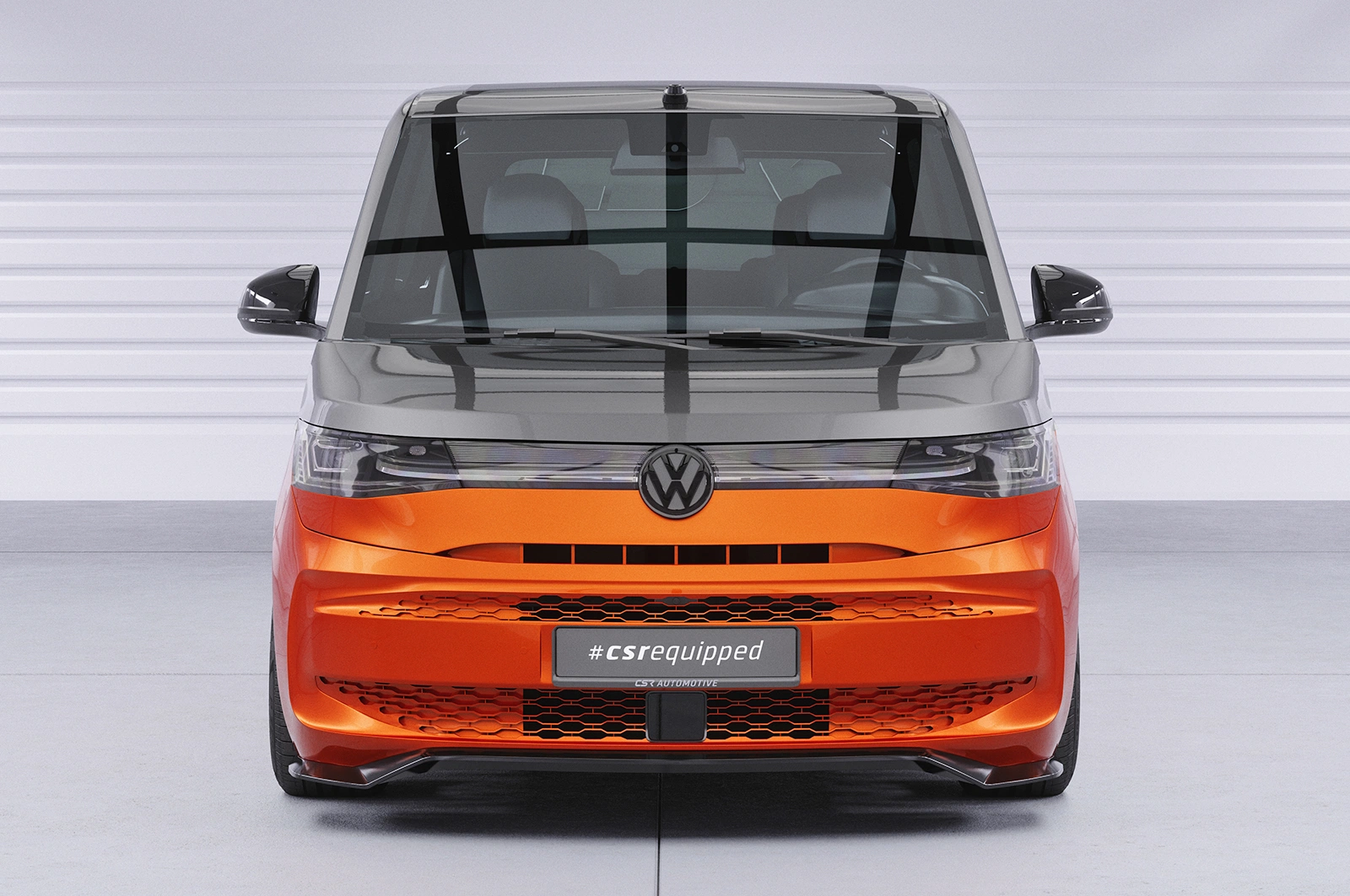 Voorspoiler passend voor VW T7 glans zwart