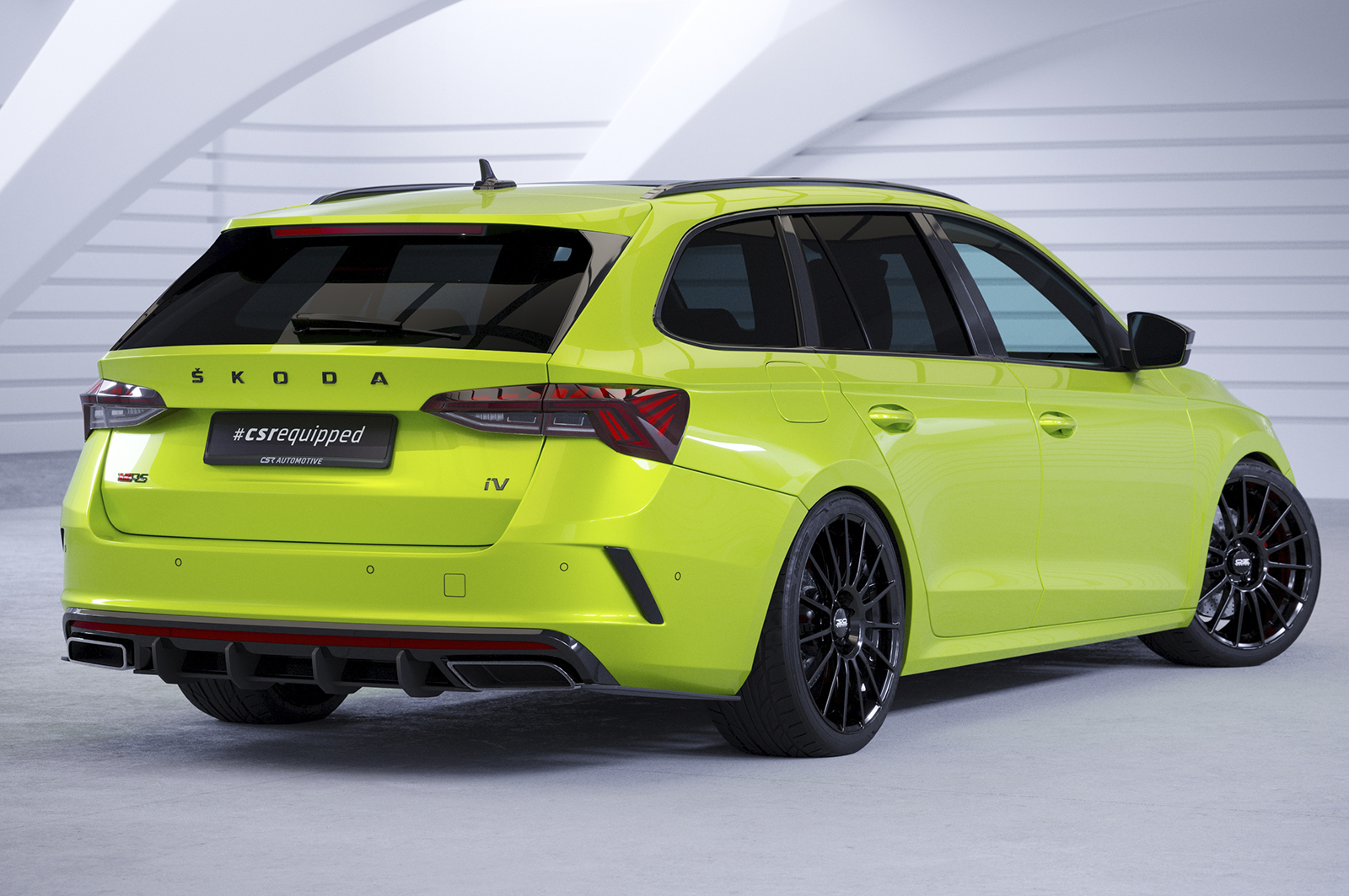 Diffuser passend voor Skoda Octavia 4 VRS CSR Mat Zwart