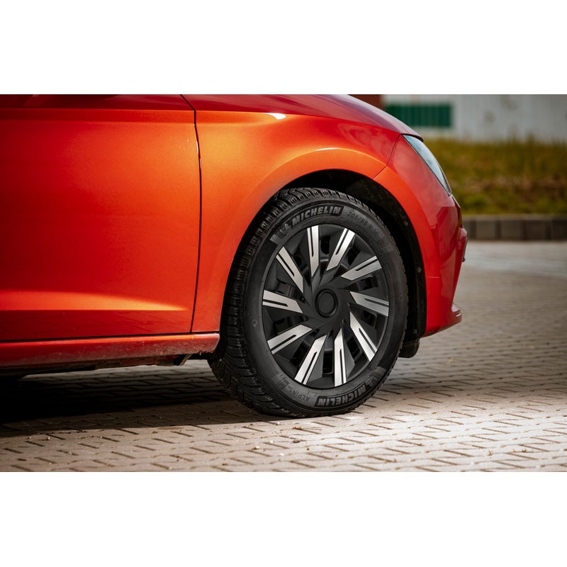 4-Delige J-Tec Wieldoppenset Tecna 14-inch alu/zwart