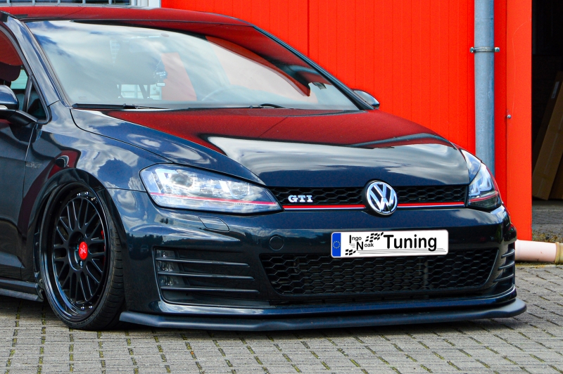 Voorspoiler passend voor Volkswagen Golf 7 GTI GTD 13-17 Glans Zwart