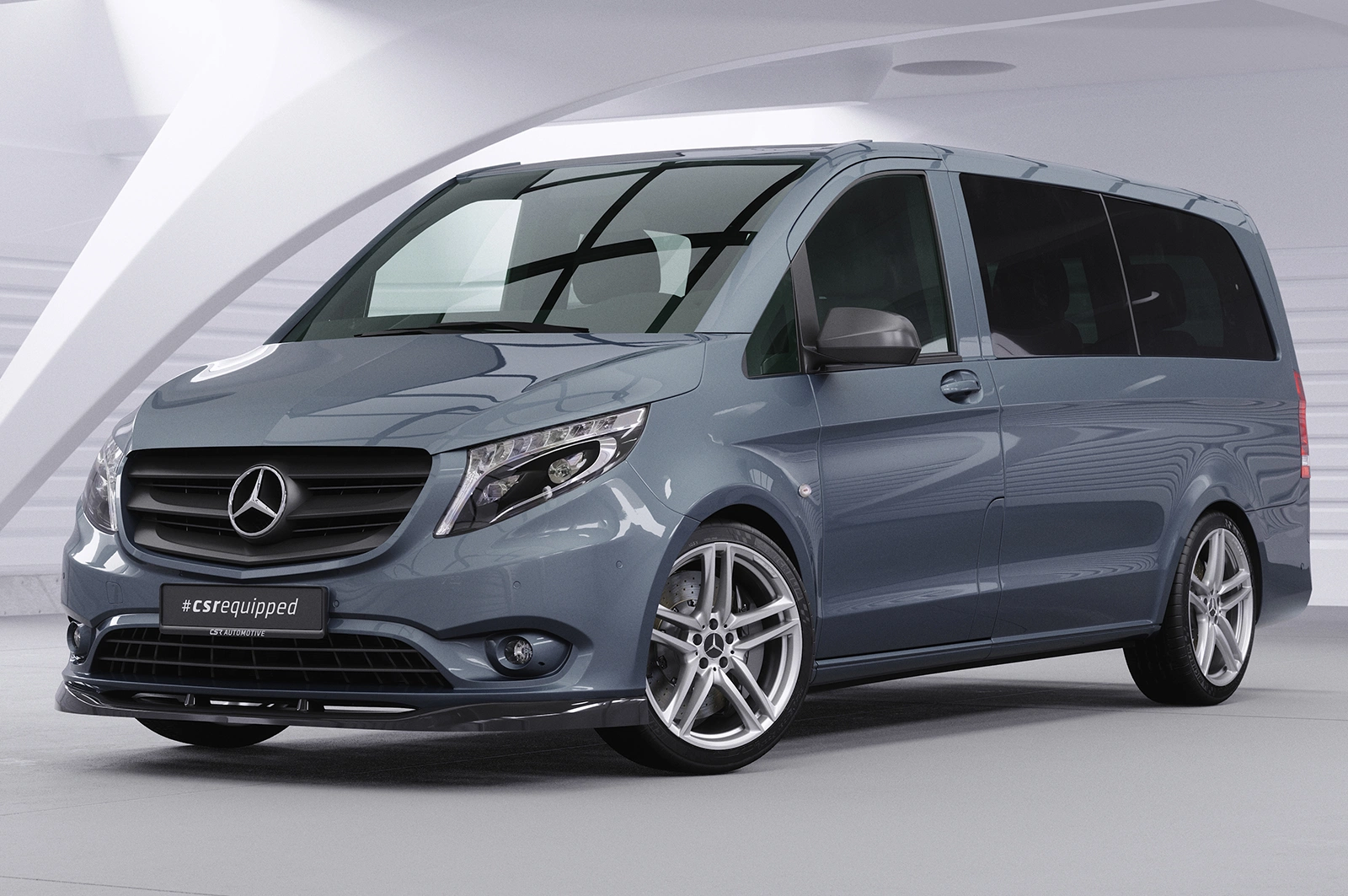 Voorspoiler passend voor Mercedes-Benz Vito 447 glans zwart 2014–2023