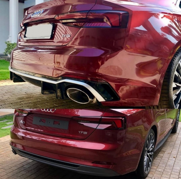 Achterbumper passend voor Audi A5 5F 16-19 RS5 Look incl. sierstukken