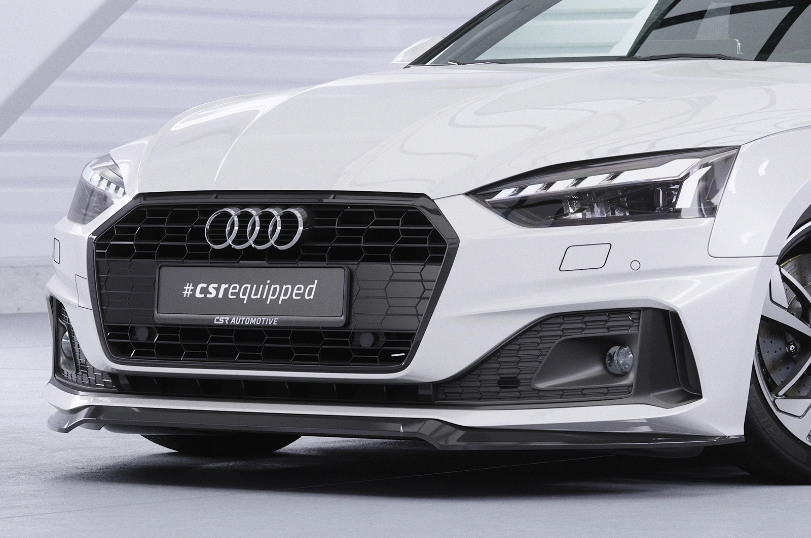 Voorspoiler passend voor Audi A5 F5 Basis / Advanced Glans Zwart van CSR Automotive (Facelift 2019-)