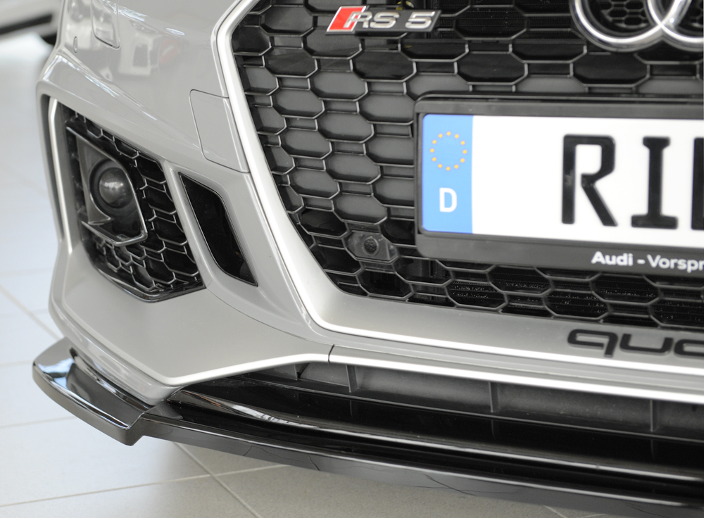 Voorspoiler passend voor Audi RS5 B9/F5 Zwart Glans Rieger