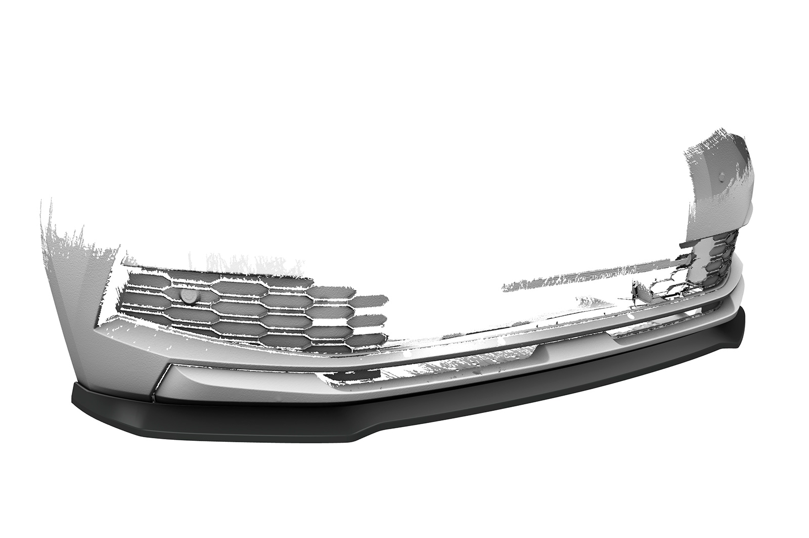 Voorspoiler passend voor Skoda Kamiq CSR glans Zwart