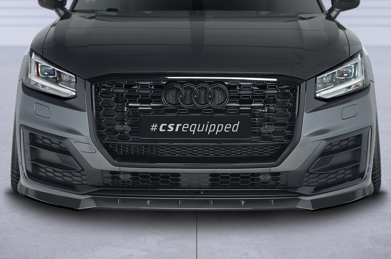 Voorspoiler passend voor Audi Q2 (Typ GA) S-Line glans zwart