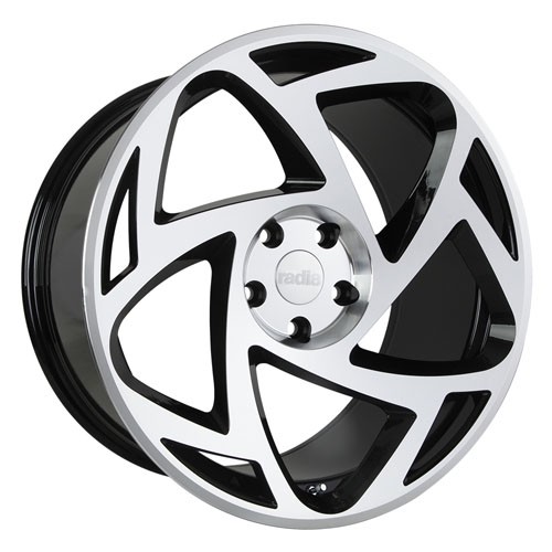 RADI8 S5 10.0x19 5x120 40 Gloss black machine face 72,56 Velgen
