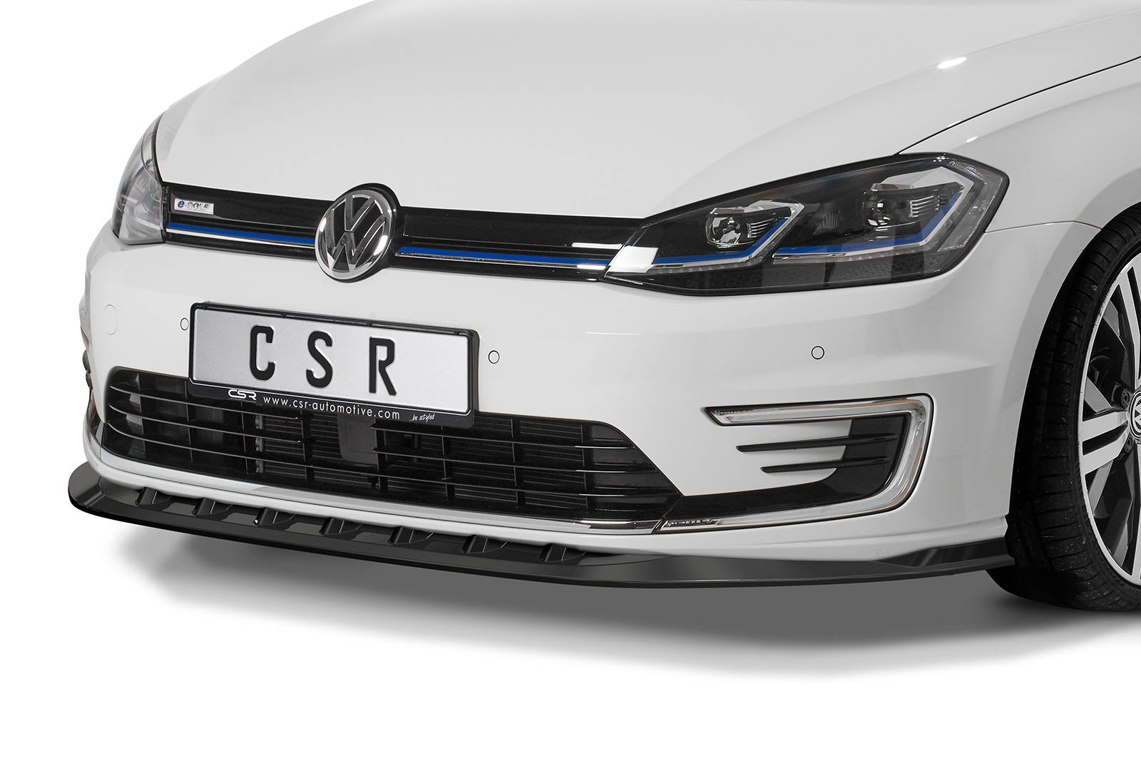 Voorspoiler passend voor Volkswagen Golf-E Zwart Glans CSR