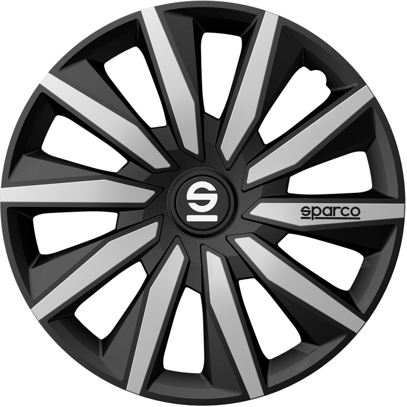 Sparco Wieldoppen Milano - 15-inch - Zwart/Zilver - Set van 4 stuks