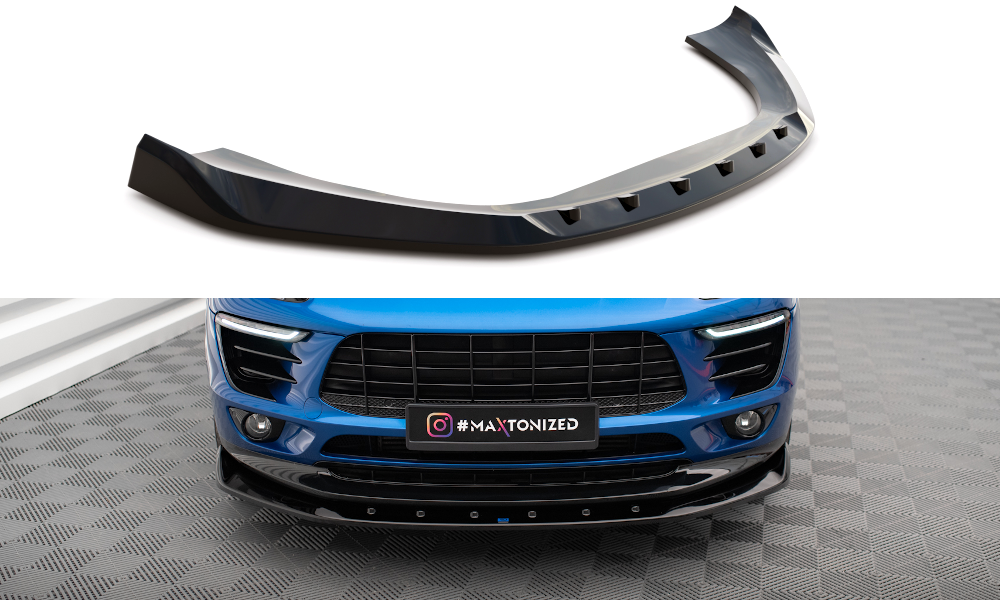 Voorspoiler V.1 Porsche Macan Mk1 Maxton Glans Zwart