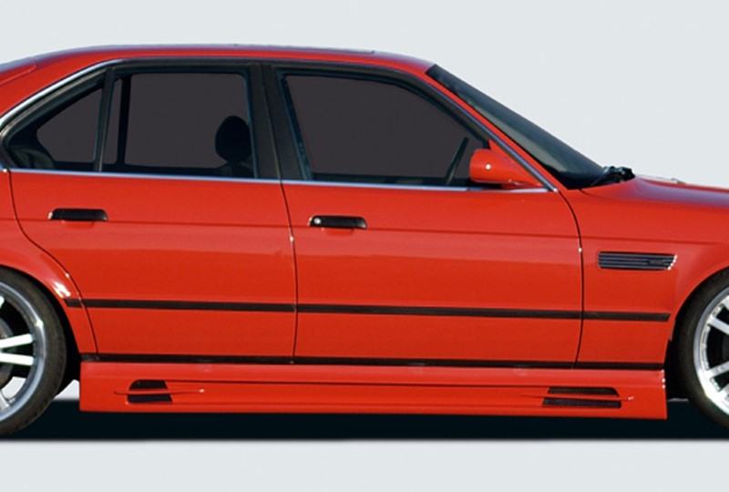 Zijskirts passend voor BMW E34 met 2 schacht en 2 uitsnedes Rieger