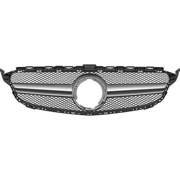 Grill passend voor Mercedes W205 18-21 Zwart Alu AMG-look