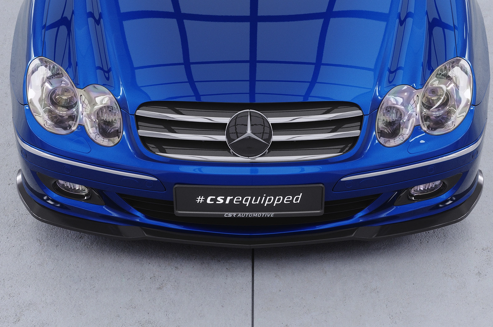 Voorspoiler passend voor Mercedes-Benz CLK A209 / C209 Glans Zwart van CSR Automotive (2005-2009 Facelift)