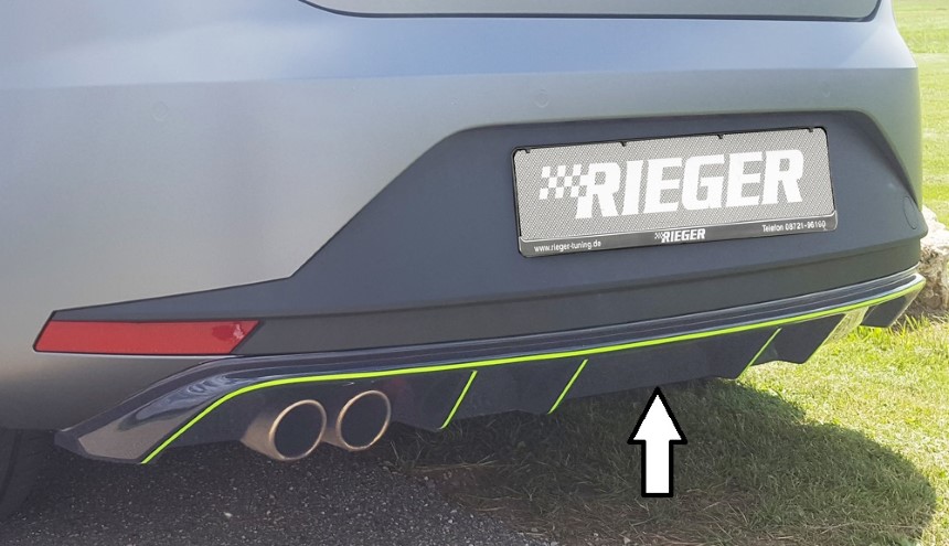 Diffuser passend voor Seat Leon F5 FR Rieger dubbele uitlaat links glans zwart