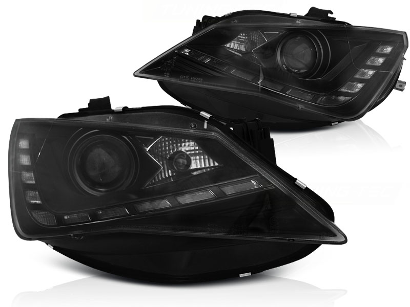 Koplampen passend voor Seat Ibiza 6J 12-15 LED DRL-Look Zwart