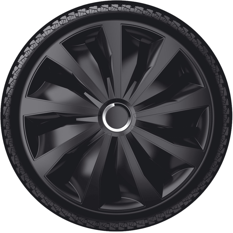4-Delige Wieldoppenset Grip Pro 13-inch zwart