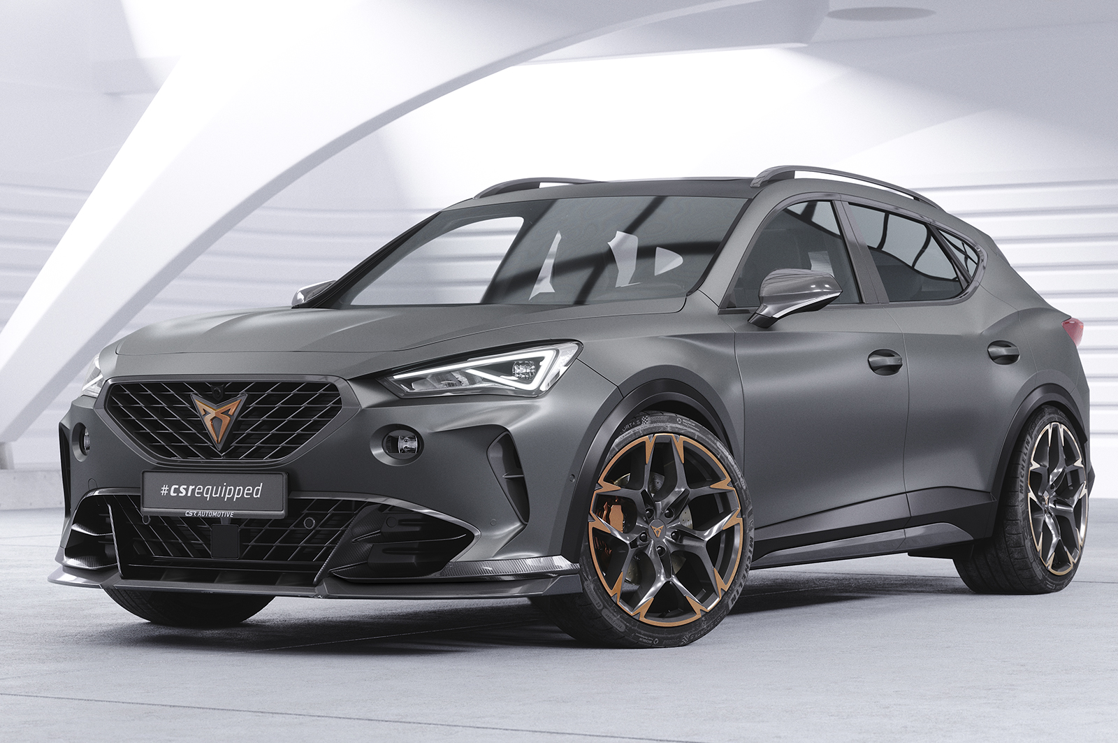 Voorspoiler passend voor Cupra Formentor VZ5 CSR Glans Zwart