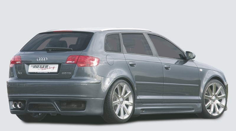 Zijskirts passend voor Audi A3 8P Sportback 3-5 Deurs Rieger met uitsnede