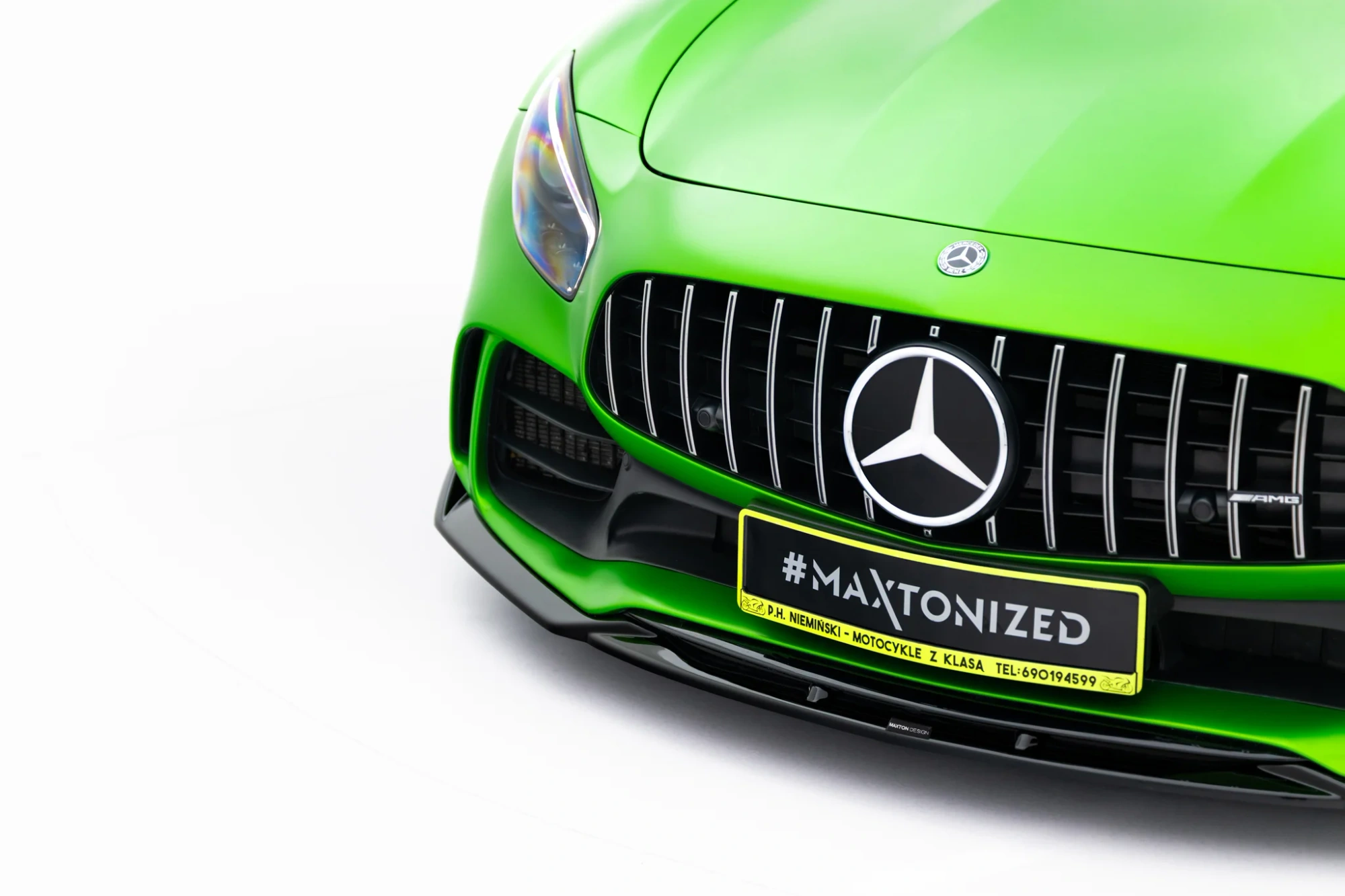 Voorspoiler passend voor Mercedes-AMG GT R C190 Facelift Glans Zwart
