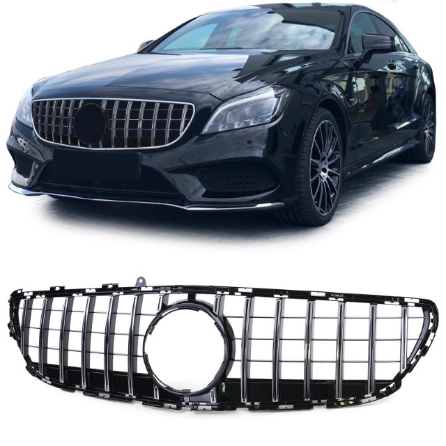 Grill passend voor Mercedes CLS C218 Facelift 14-18 GT Design Zwart/Chroom