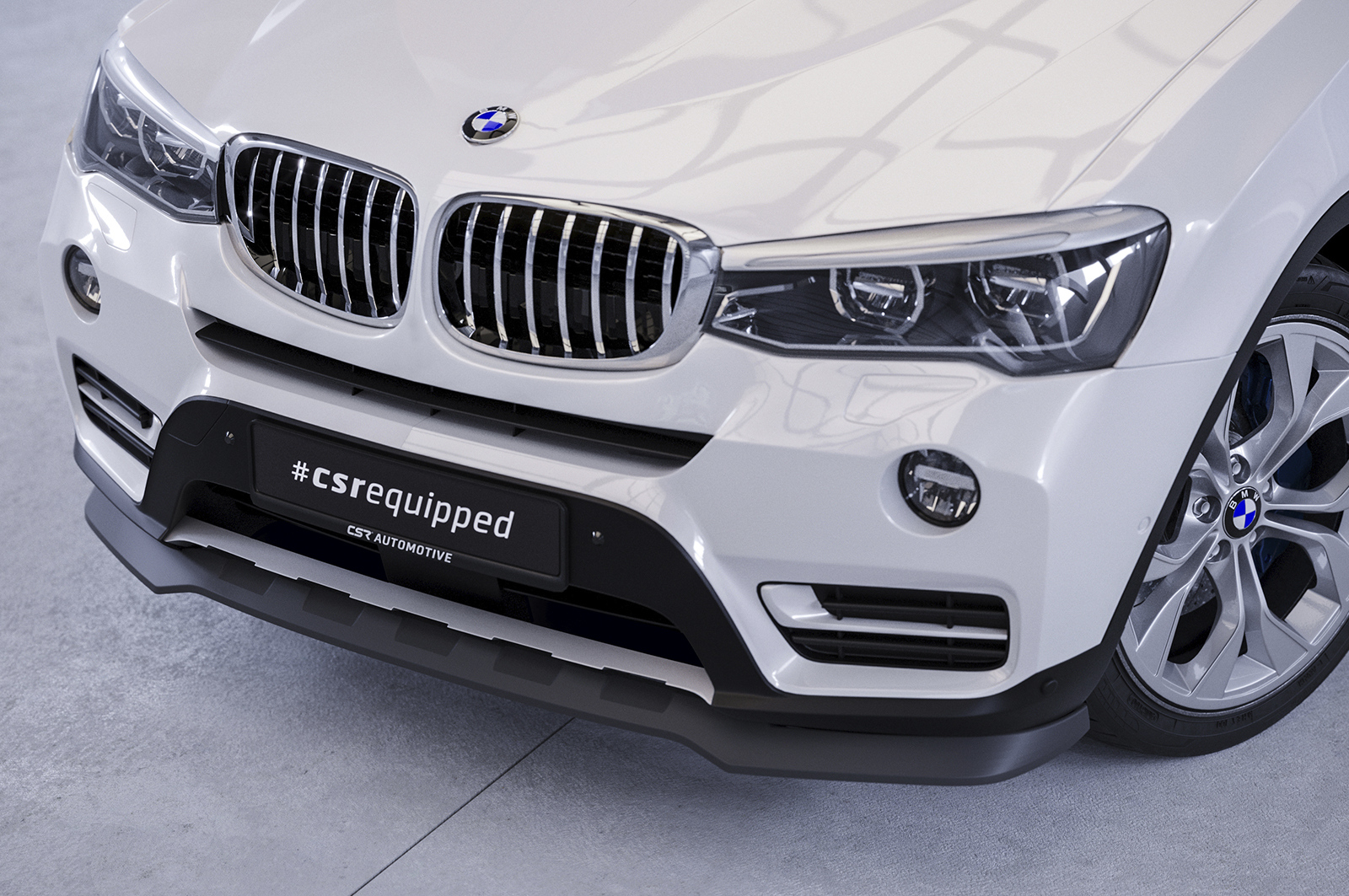 Voorspoiler passend voor BMW X3 F25 LCI CSR Glans Zwart