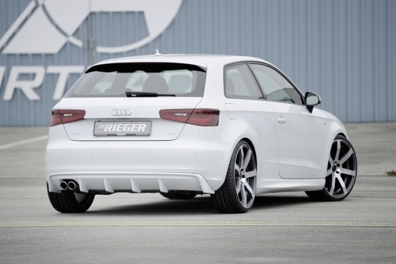 Achterbumper Diffuser passend voor Audi A3 8V 12-16 Rieger ABS