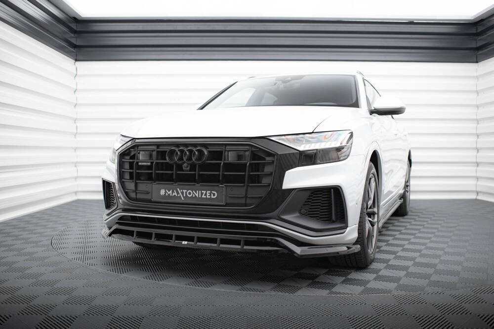Voorspoiler passend voor Audi Q8 S-Line / SQ8 Maxton Glans Zwart