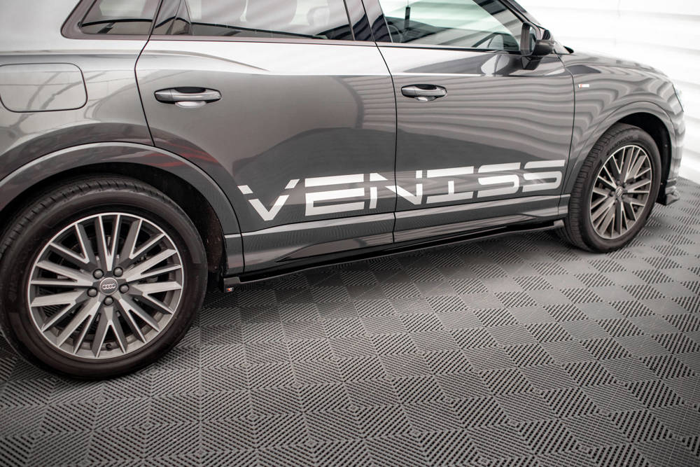 Zijskirts passend voor Audi Q3 S-Line F3 Maxton Glans Zwart
