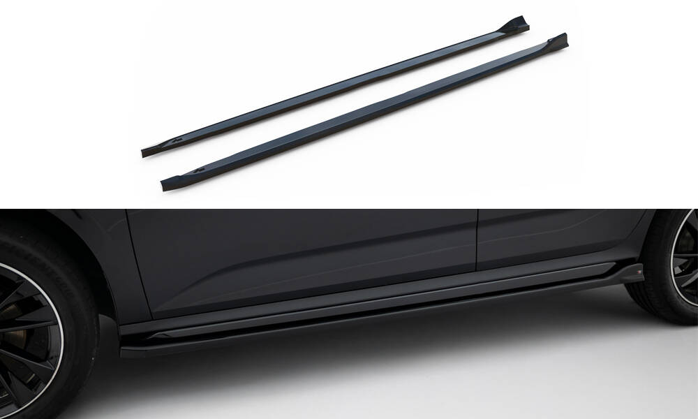 Zijskirts passend voor Skoda Kamiq Monte Carlo MK1 Facelift Maxton Glanzend zwart