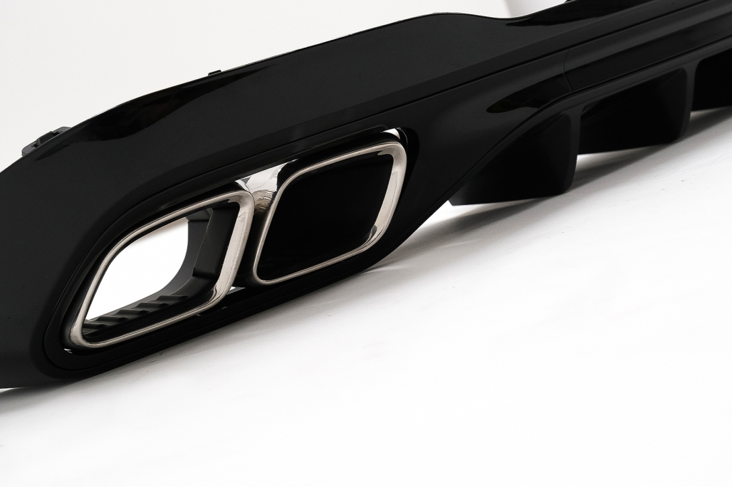 Diffuser passend voor Mercedes C Klasse W206 S206 63 AMG Look Chroom