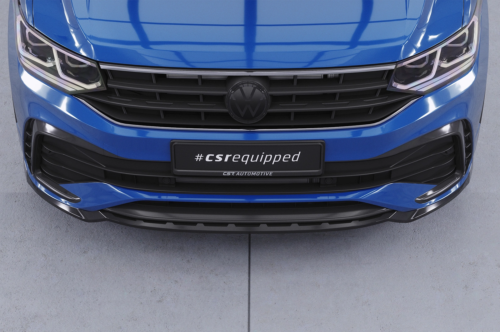 Voorspoiler passend voor VW Tiguan II (Typ AD1) R-Line 09/2020–heden (Facelift) – CSR Automotive – Glans Zwart