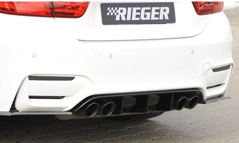 Achterbumper Diffuser Glossy Black Rieger BMW M3/M4 F80/F82 2014-