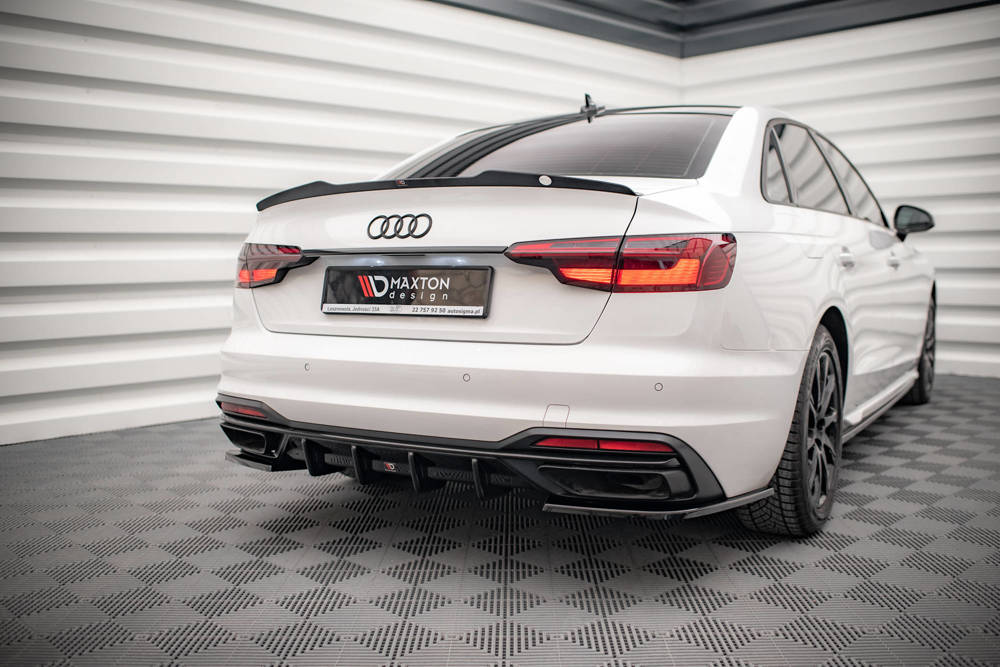 Diffuser passend voor Audi A4 B9 FL Maxton Glans Zwart